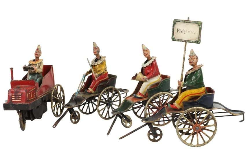 Extremely rare Marklin ‘Fidelitas’ tinplate clockwork Clown Car Train up for Auction!