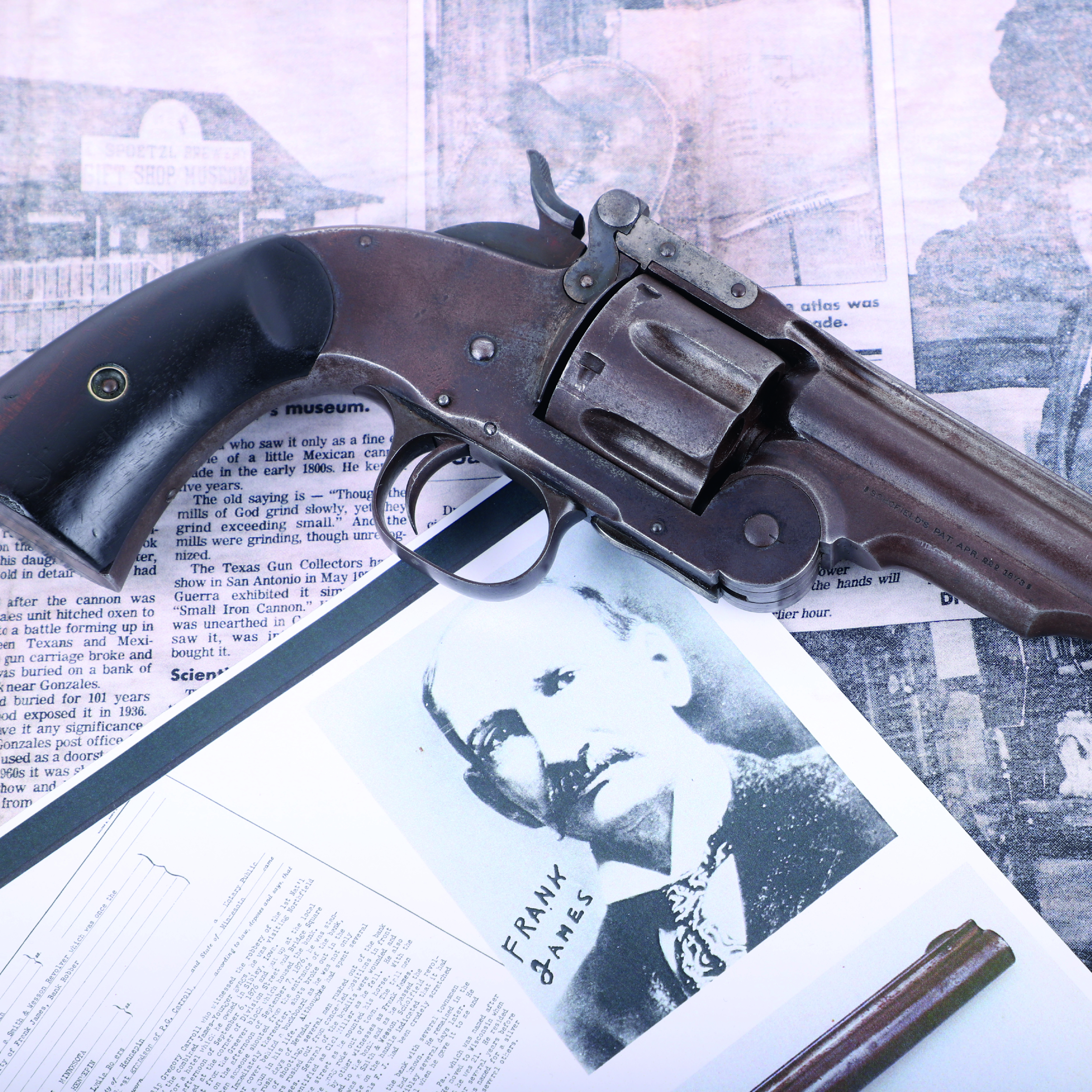 An Outlaws Gun | Frank James' 1875 Smith & Wesson 2nd Model Schofield revolver #5476