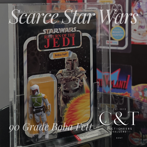 Scarce Vintage Star Wars AFA 90 Grade Carded Boba Fett Figure | Auction Preview